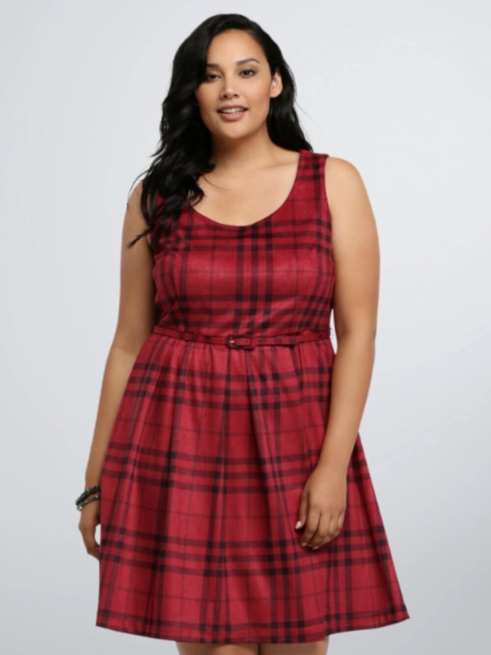 Torrid Plaid skater dress size 20 **without belt**